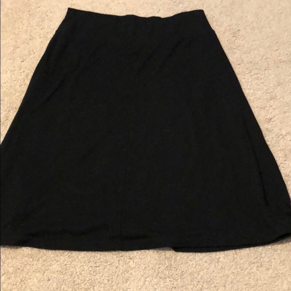 Black, knee length, cotton skirt